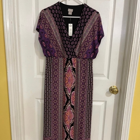 NWT Chico's mixed print maxi dress O - Picture 1 of 6